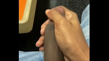 Stroking my Dick until I cum on the train/public . Moaning and Grunting part 3